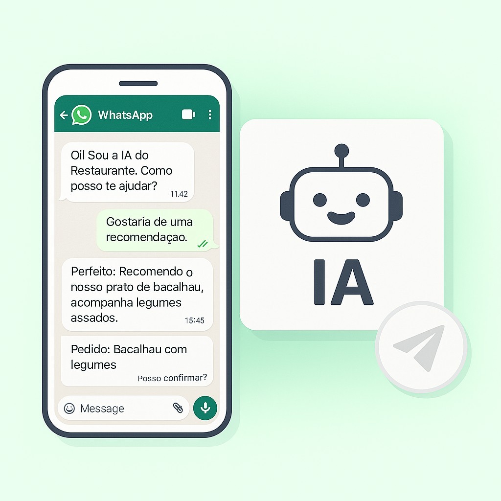 Interface do WhatsApp com IA Menu